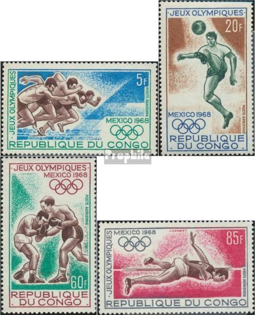 Briefmarken Kongo (Brazzaville) 1968 Mi 167-170 Produktbild 