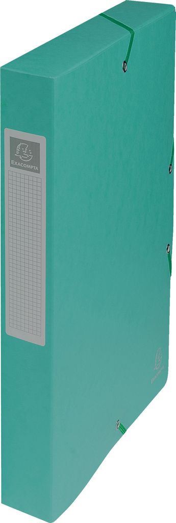 Exacompta 8x Archivbox Karton, 600g, Rücken 40mm + Etikett, A4, Grün, 50403E
