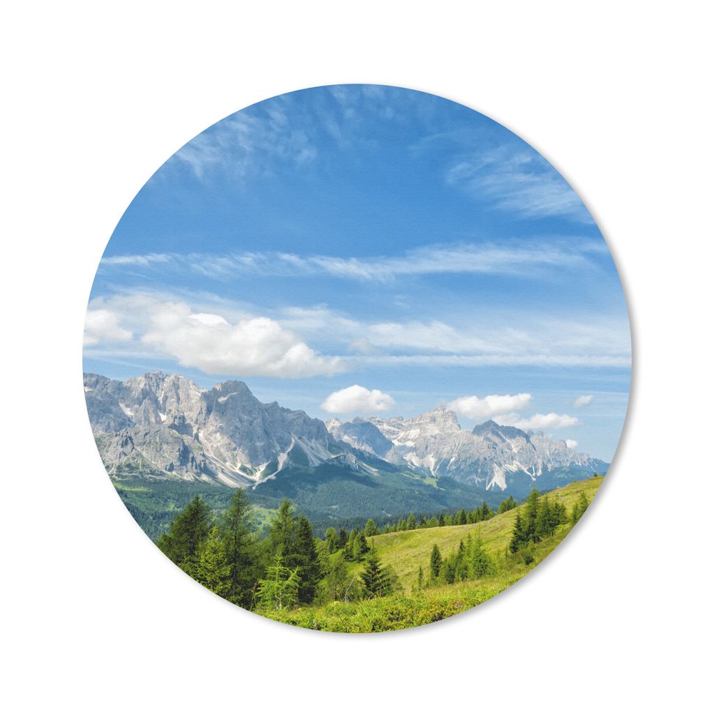 MuchoWow Mauspad Mousepad Alpen - Berge - Gras 30x30 cm - Mousepads - Maus Mat - Pad - Mausunterlage - Tischunterlage - Schreibtischmatten