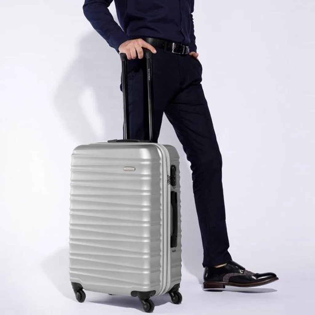 Valise légère de taille moyenne robuste avec serrure TSA et 4 roues 360°