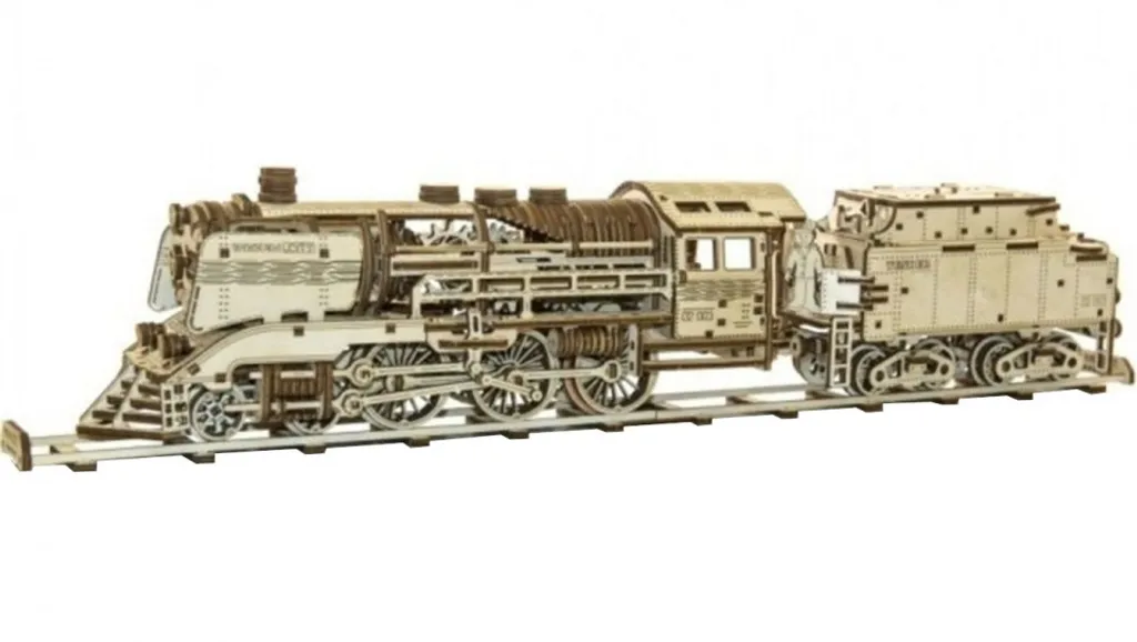 Cadeau Idéal Modélisme : Puzzle 3D Bois Train Express et Rails 580p