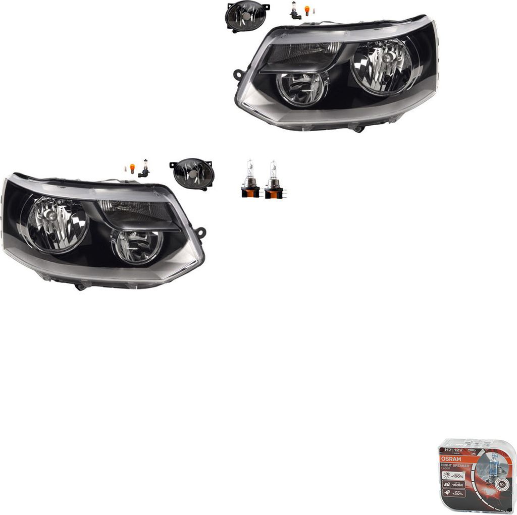 Johns, Scheinwerfer Osram Night Breaker Laser passend für VW Transporter T5 11/09-5 Le 7E1941015C 7E1941015AA 7E1941015G 7E1941015J 7E1941015K 7E1...