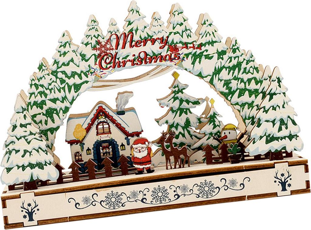 Weihnachtsdekoration Holz handgefertigt exquisite DIY -Ornament fr Heimfenster Typ 2