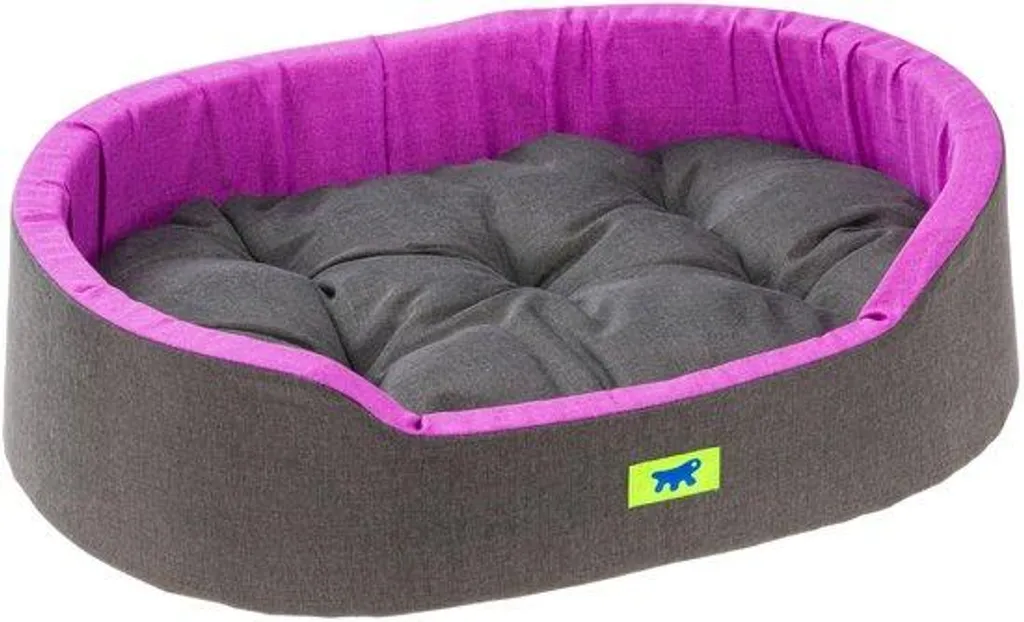 Coussin pour chat violet déhoussable et lavable, lit moelleux 65x46x17 cm