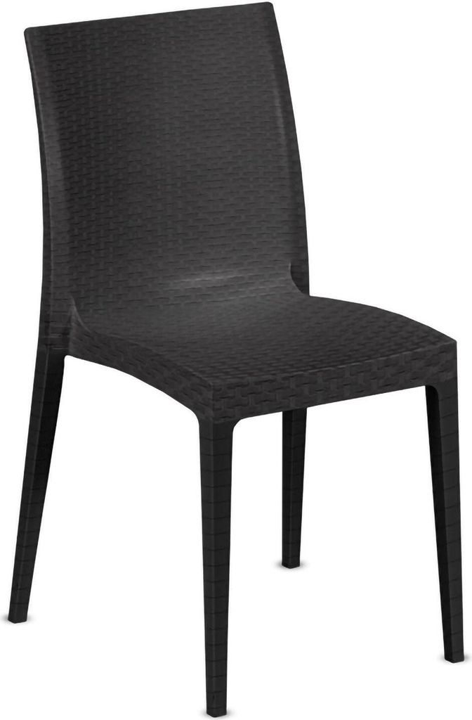 Gartenstuhl Ferla, Platzsparender und funktionaler Outdoor-Stuhl, Stapelbar, Ideal für Garten und Terrasse, Italy, 42x48 h81 cm, Anthrazit