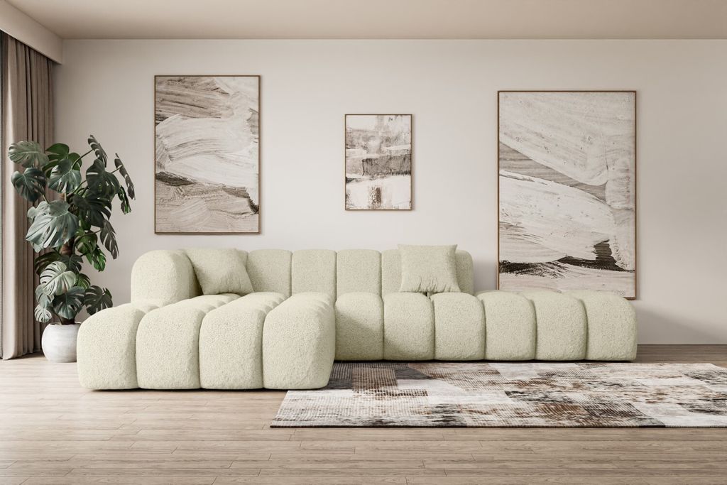 ALTDECOR Ecksofa in L-Form OLEA-L2 - 289x176x71 cm Beige - Produktbild 