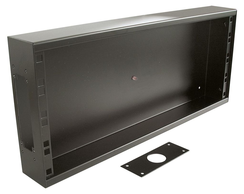 19“ PANEL-GEHÄUSE, Leer/4 HE Ausgang MP, inkl. Adapterblech auf PG21, 4 HE, Breite: 483 mm, Höhe: 180 mm, schwarz