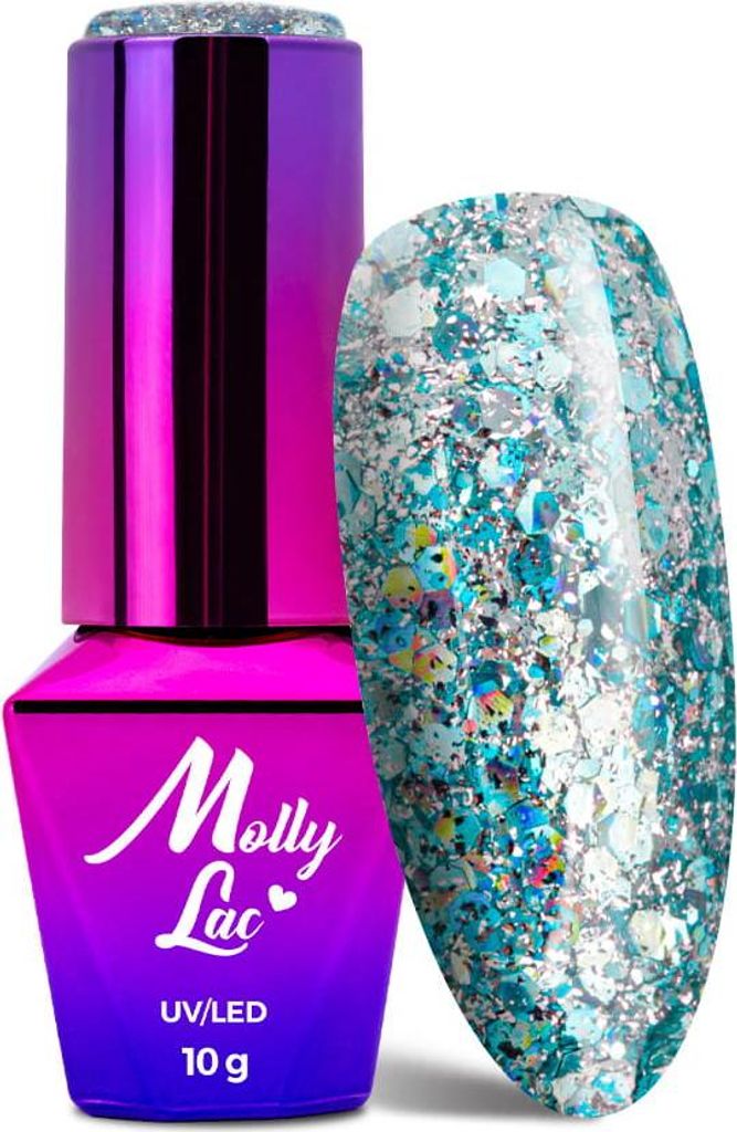MollyLac Born To Glow Mesmerise Glitter Hybrid Nagellack, 10 g, Nr. 575