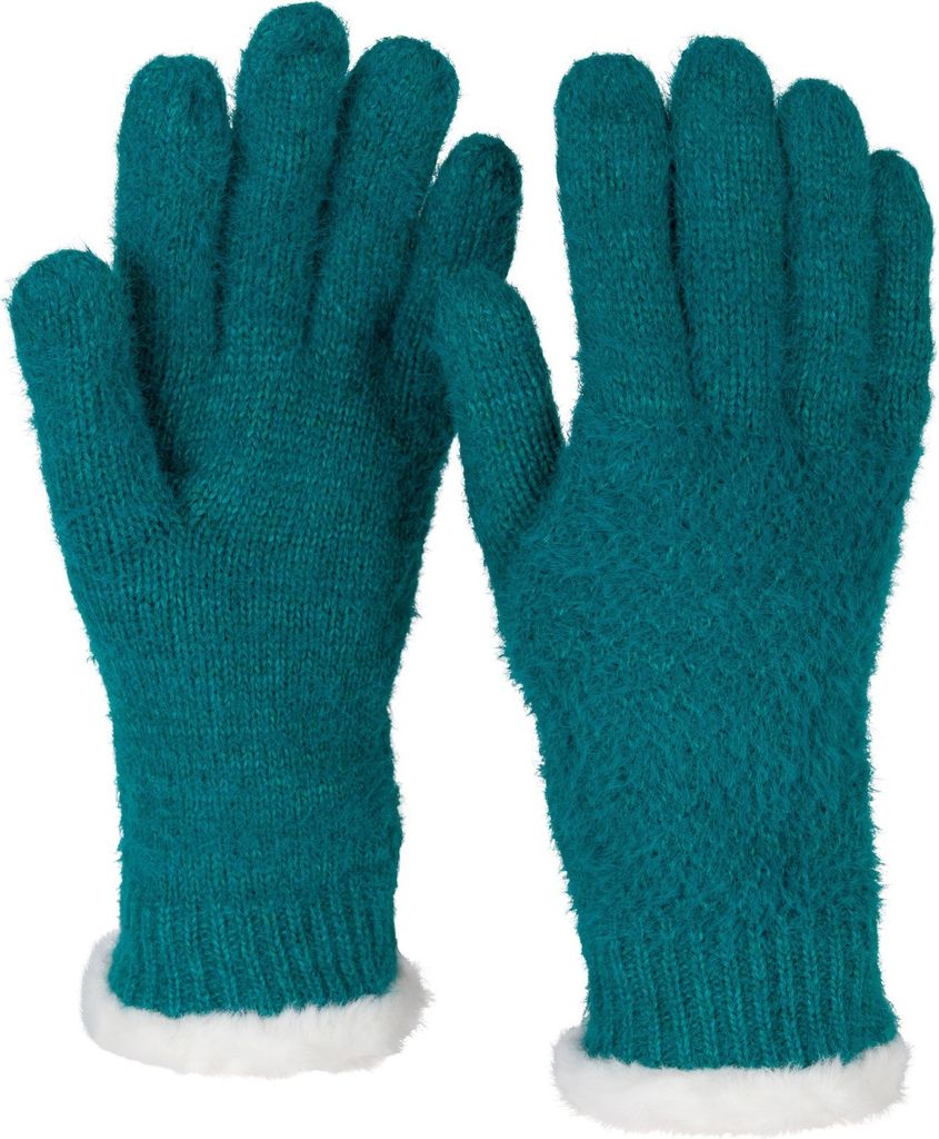 styleBREAKER Damen warme Winter Handschuhe mit Reiskorn Muster und Fleece, Thermo Strickhandschuhe, Fingerhandschuhe 09010040