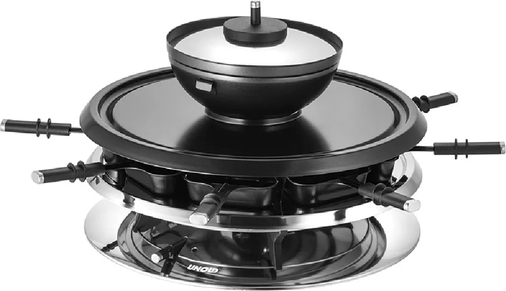 Unold 48726 Raclette Multi 4 en 1 : Finis les repas longs et compliqués