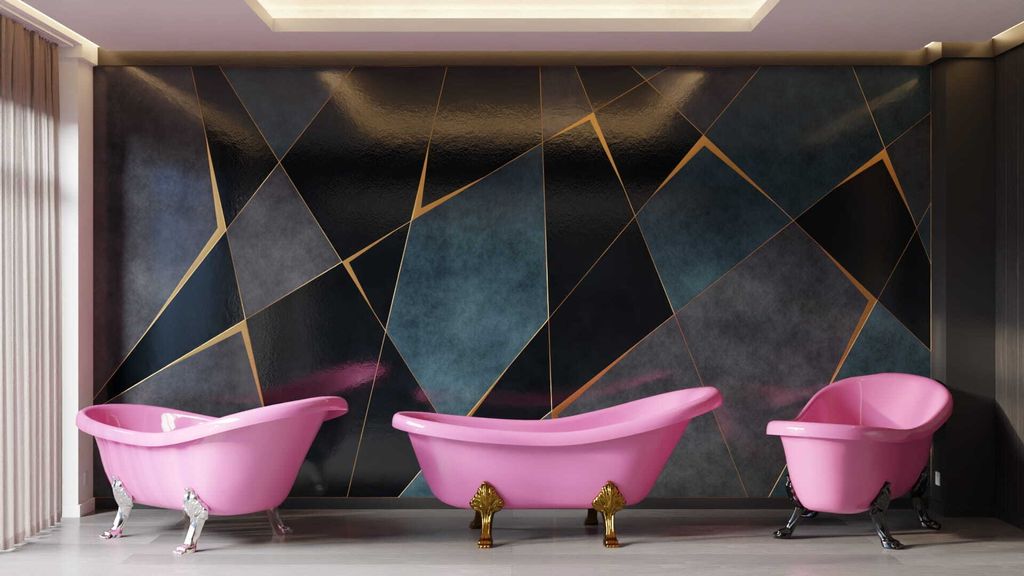 Freistehende - Badewanne, 170X82,5 Cm, 189 L, Inklusive Messing-Siphon, Mit Klickverschluss In Der Farbe Magenta, Retro