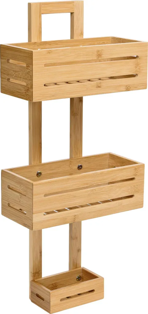 Mobiletto Multiuso MANILA Bambù - Scaffalatura 3 Ripiani Ergonomica