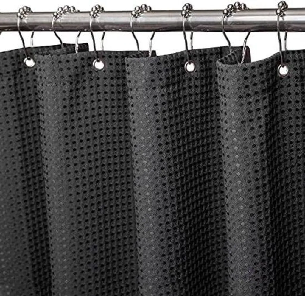 Rideau de douche pour petite cabine 92x182 cm en tissu blanc hydrofuge