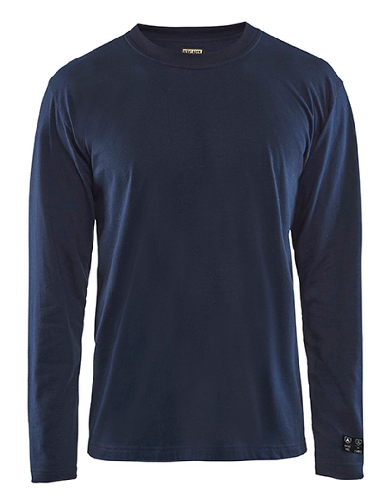 Blakläder Flammhemmendes Langarm T-Shirt 3483 1717 in marineblau, Größe:S