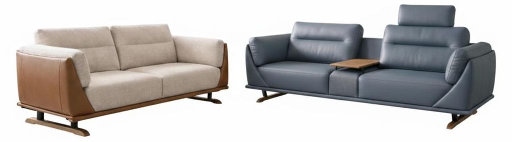 Wohnzimmer-Set 3-Sitzer-Sofa Moderner Stil 2-Sitzer-Sessel Weiß Farbe