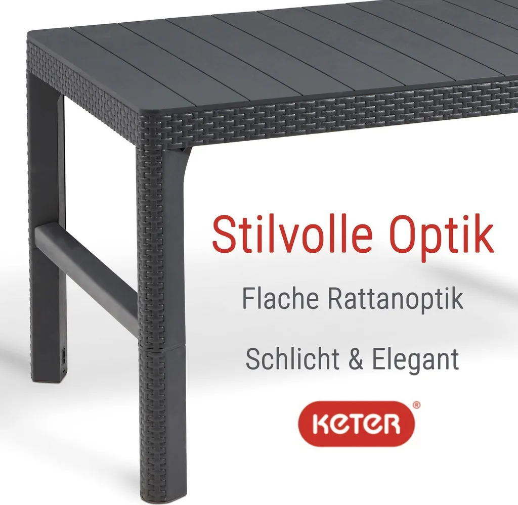 Table de jardin modulable Allibert Lyon 2 en 1 gris graphite - 42