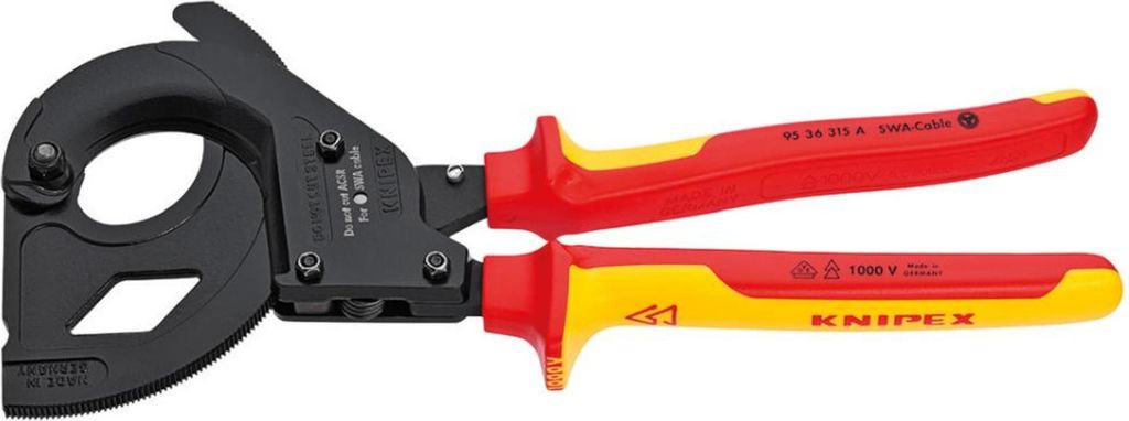 KNIPEX 95 36 315 A Coupe-câble (principe du cliquet) pour Image du produit 