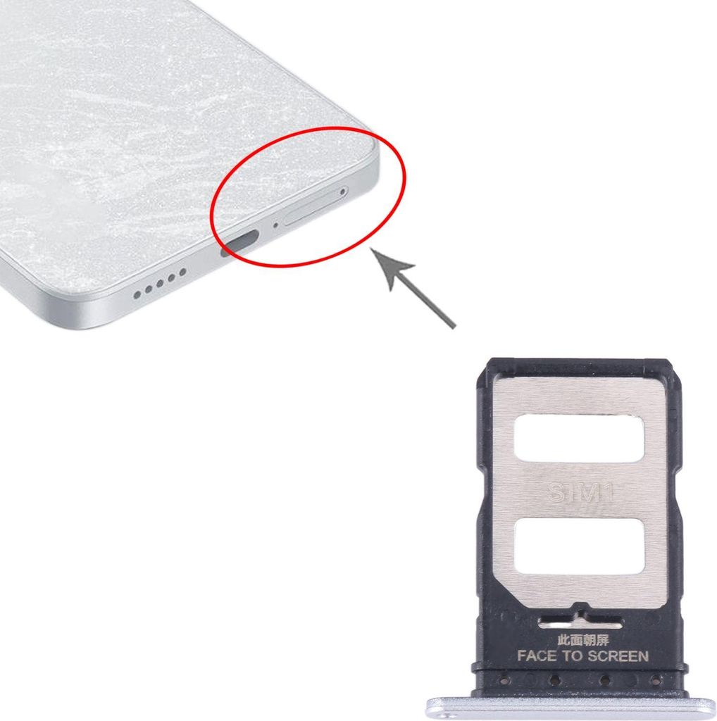 Für Xiaomi Redmi Note 13 Pro Plus Dual SIM Karten Halter Ersatzteil Silber