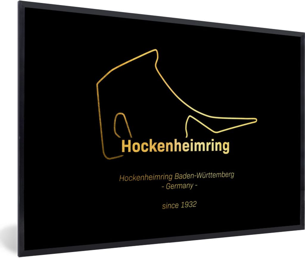 MuchoWow Gerahmtes Poster Deutschland - Formel 1 - Rennstrecke 60x40 cm - Poster mit Schwarzem Bilderrahmen Wandposter Rahmen Foto Bilder - Print...
