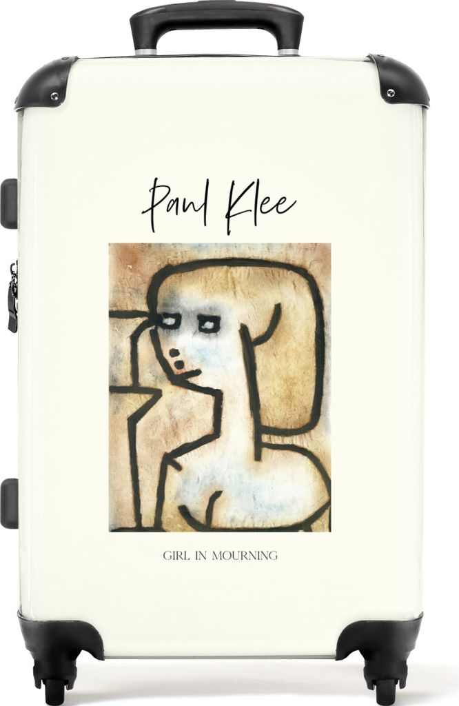 NoBoringSuitcases.com Großer Koffer - Kunst - Abstrakt - Paul Klee - Vintage - Braun - Kombinationsschloss TSA - Hartschalen Trolley 4 Rollen - ...