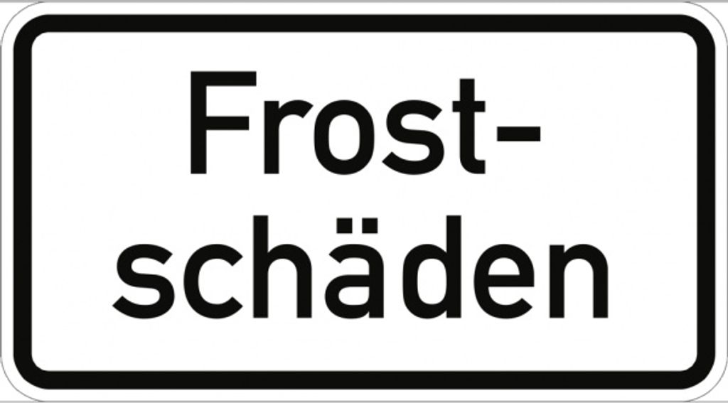 Verkehrsschild VZ2011, Frostschäden, Alu, RA1, 600x330 mm