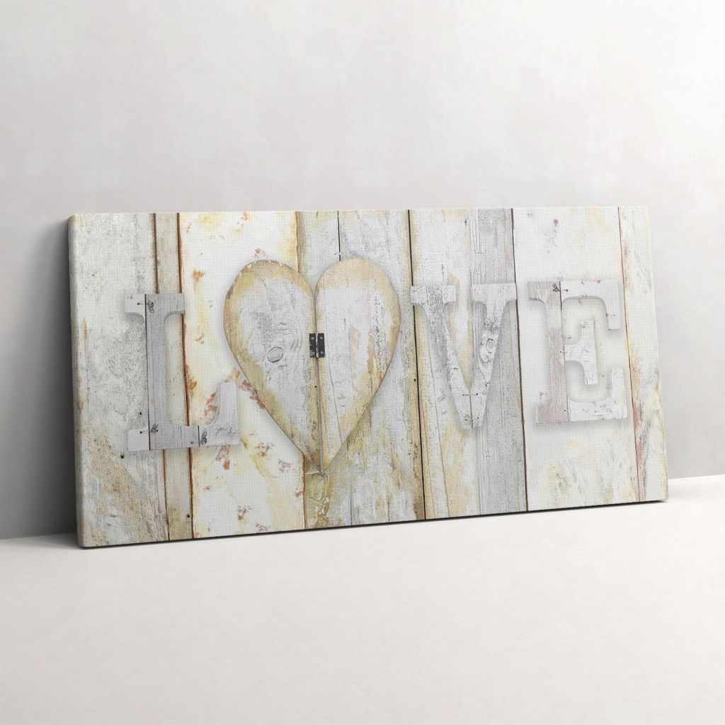 Die Inschrift Liebe – Leinwandbild Wandbild – 140x70 cm – Leinwandbilder – Wandbilder – Schlafzimmer – Flur