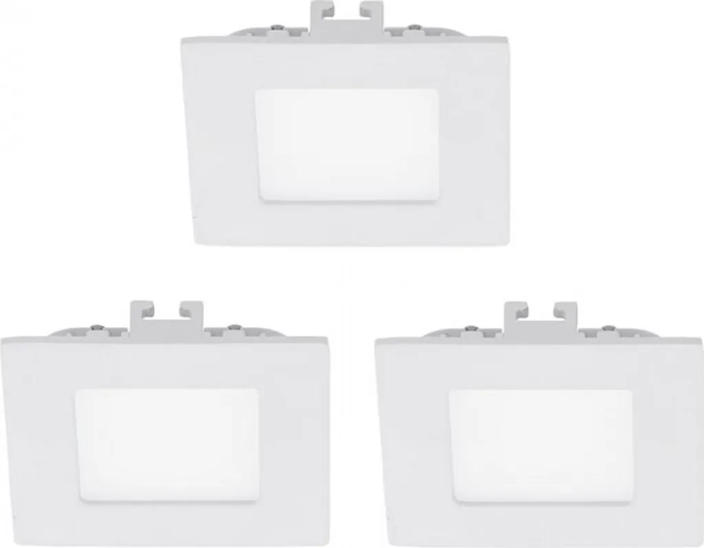 Eglo 94733 Fueva 1 LED Bianco Set 3 Faretti Metallo Incasso Facile