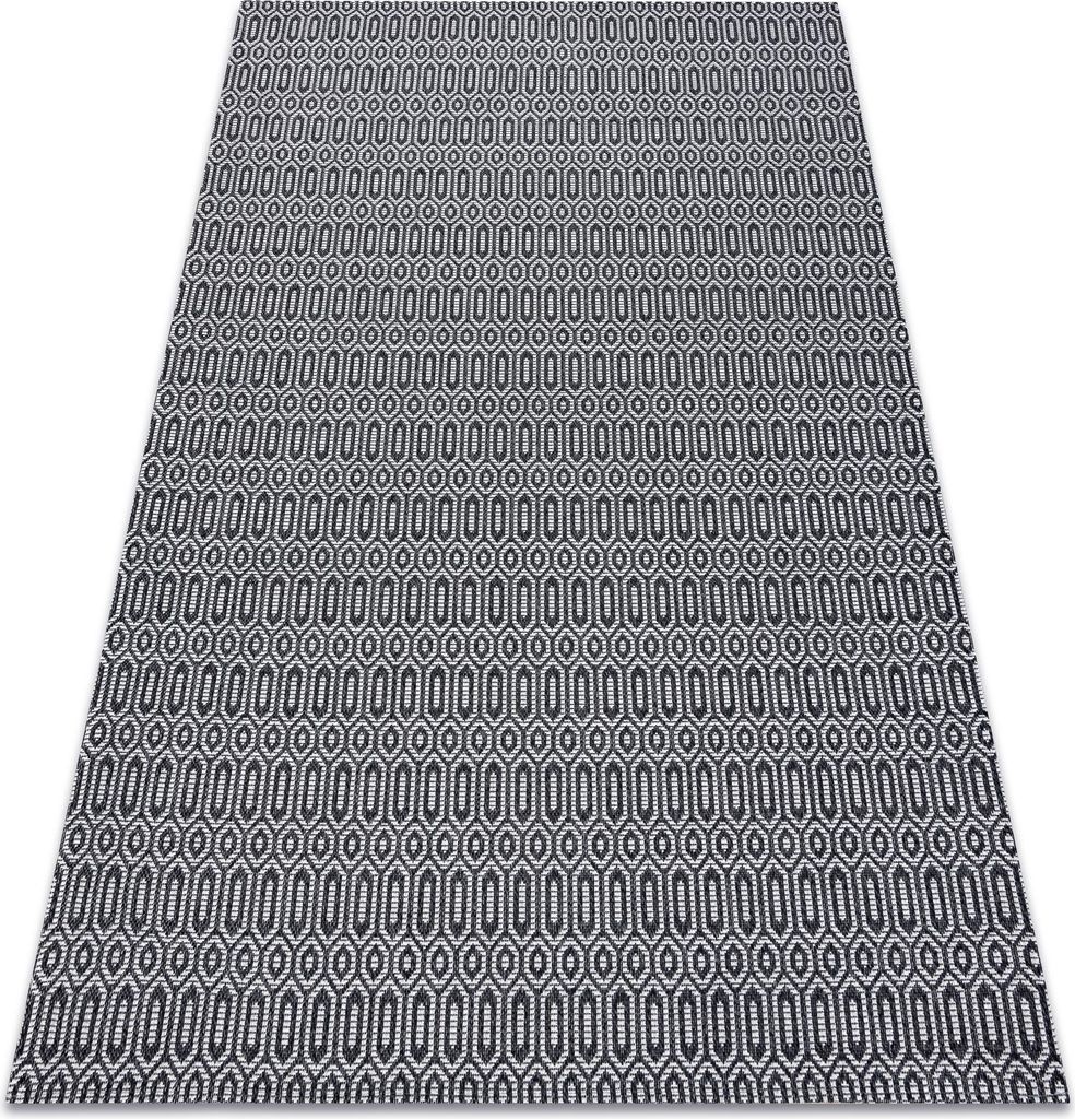 Teppich CASA ÖKO SISAL Boho Augen 22075 schwarz / grau Grau 133x190 cm