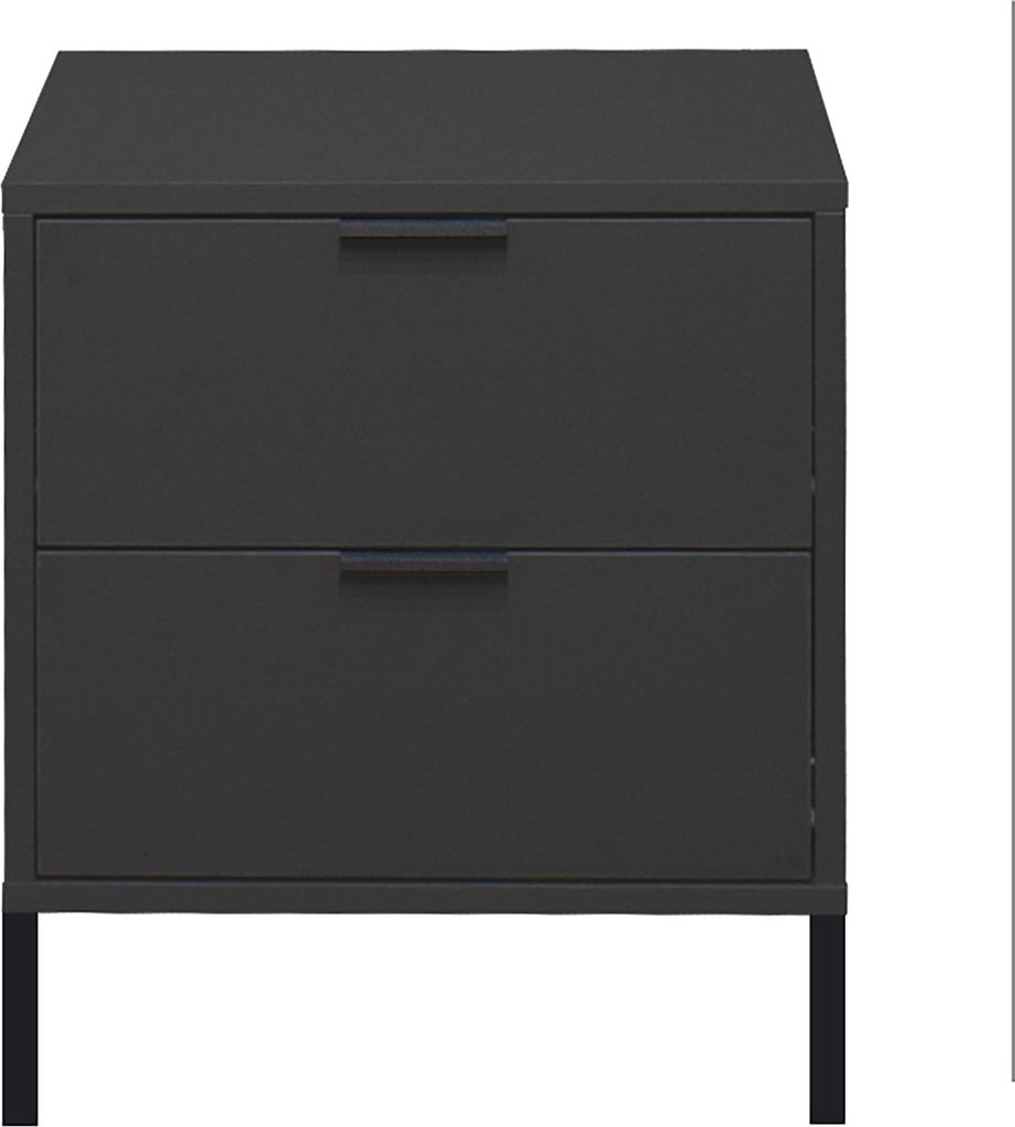 Nachtkommode >Bonnie< in anthrazit matt lack - 51x60x45cm (BxHxT)