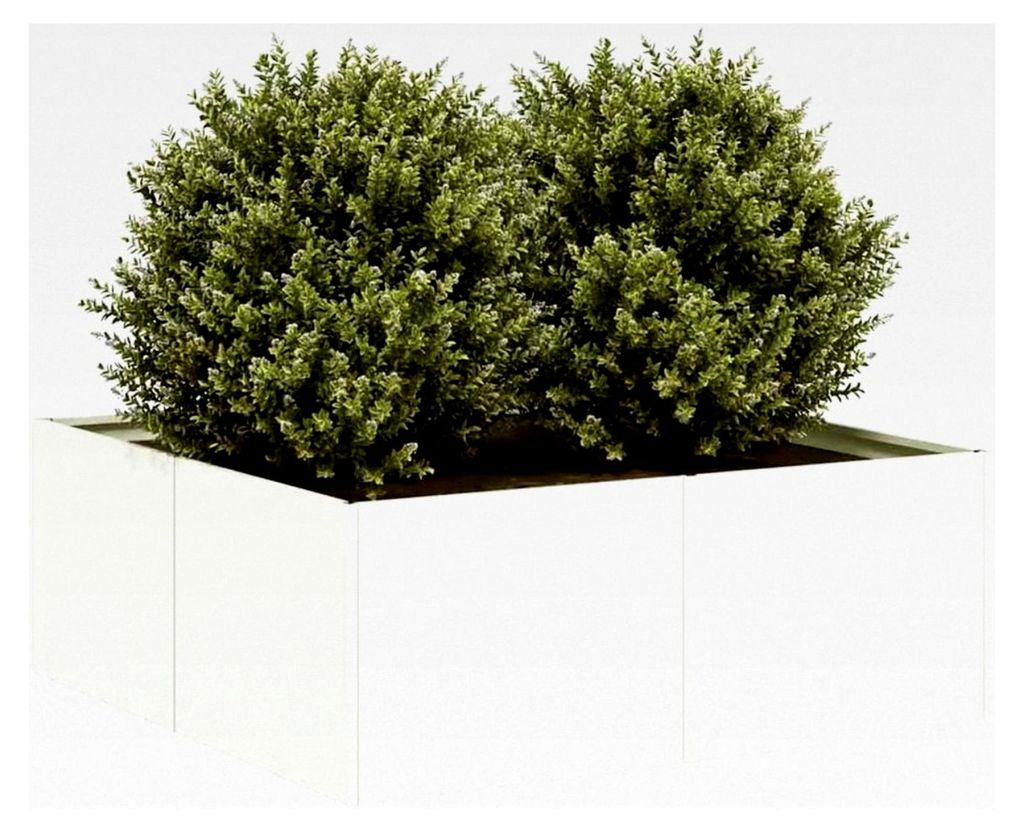 Mokuyard Pflanzkästen Weiß 80x80x30cm Stahl für den Anbau von Gemüse, Blumen und Kräutern