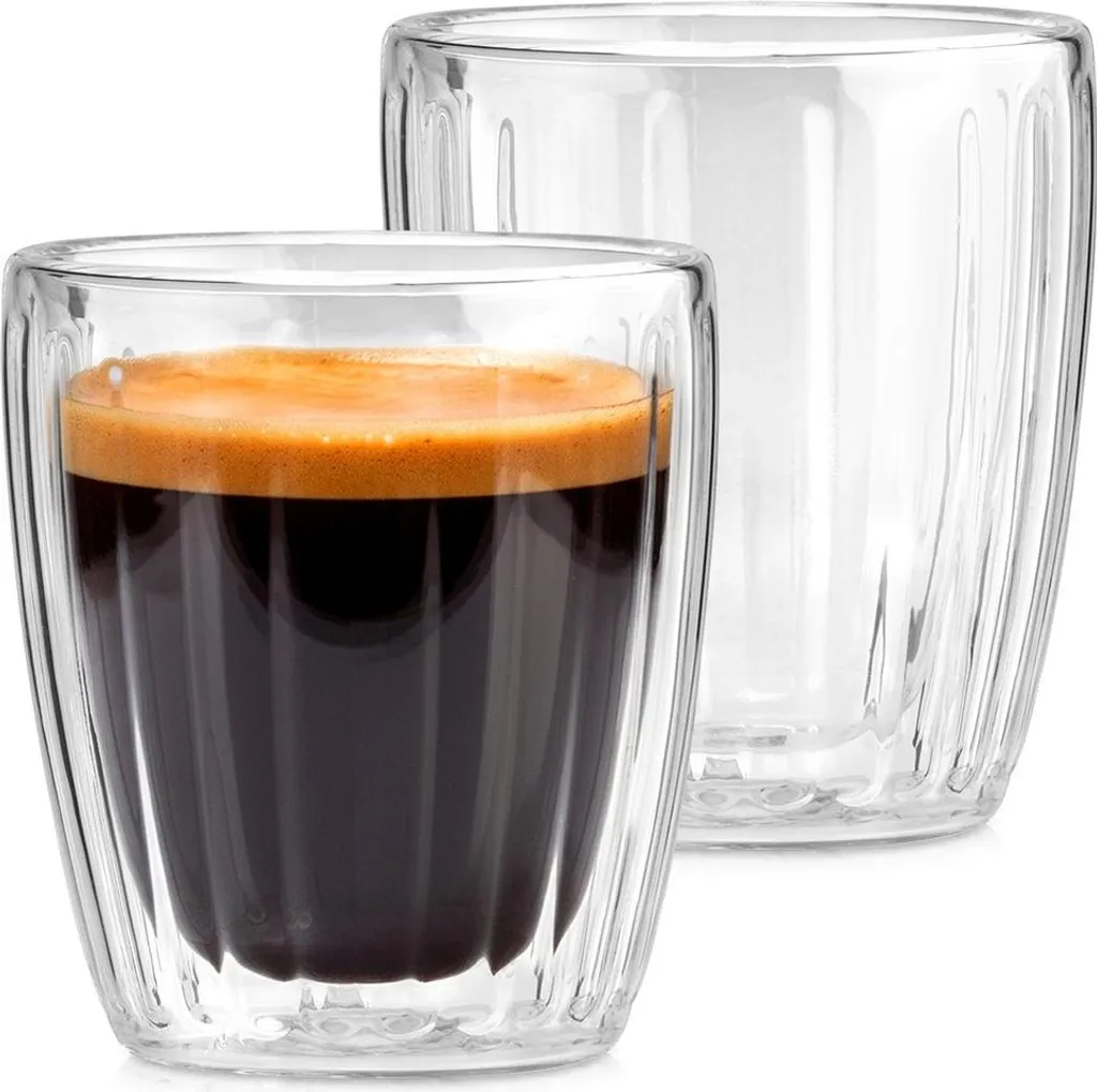 Set Regalo 2 Bicchieri Termici Espresso 120ml - Stile e Calore in Vetro
