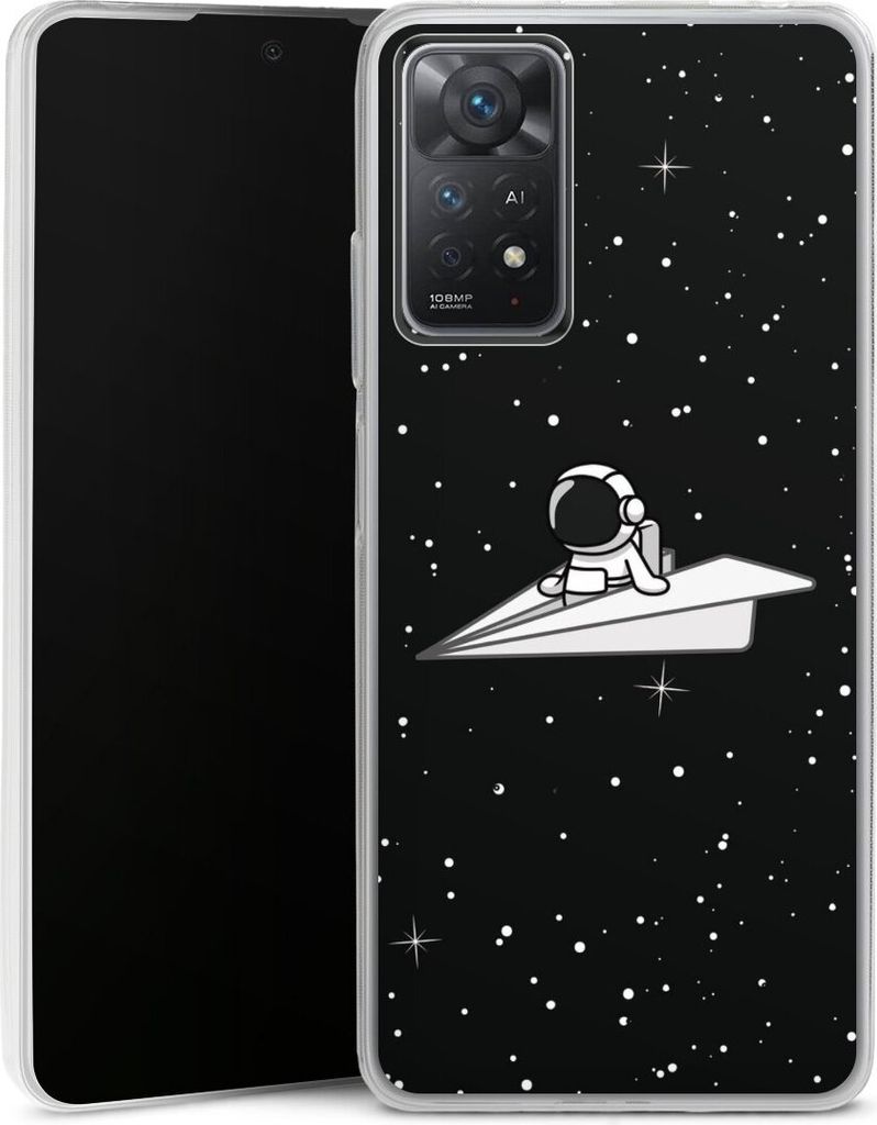 DeinDesign Slim Hülle für Xiaomi Redmi Note 11 Pro 5G Silikon Case Ultra Dünn Handyhülle Astronaut Comic Papier