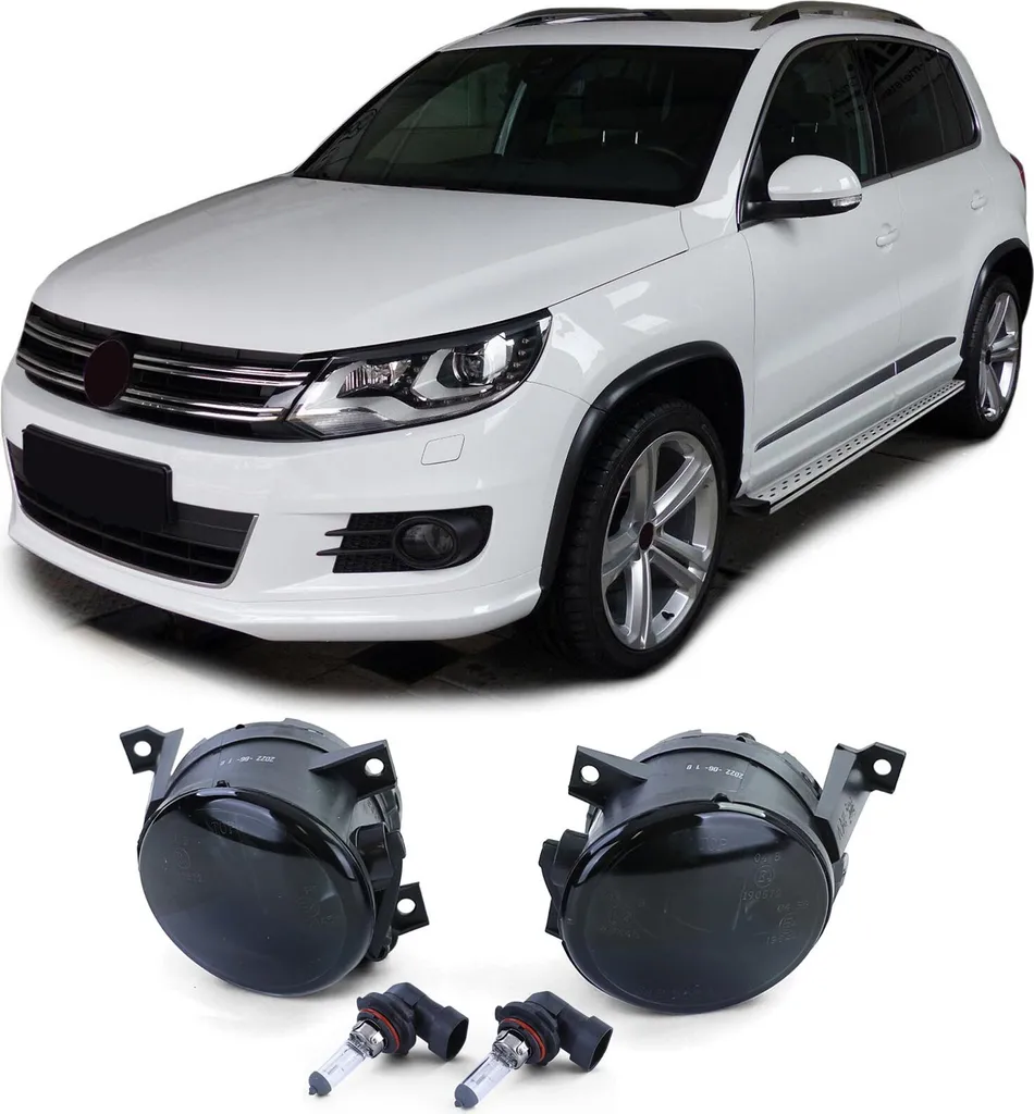 Optiques antibrouillard en verre transparent noir pour VW Polo Eos