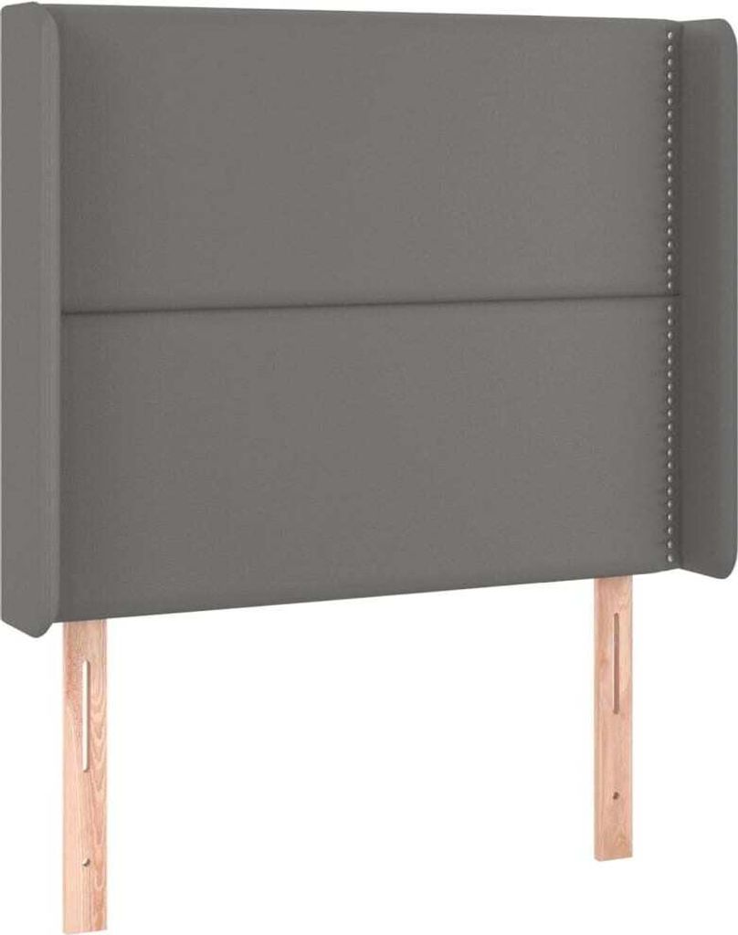 Kopfteil mit Ohren Grau 93x16x118/128 cm Kunstleder