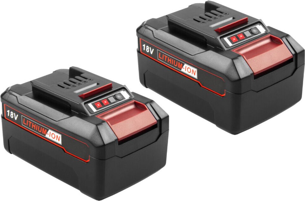 2x Trade-Shop Li-Ion Akku 18V / 5000mAh für Kraftixx KX-AHE 1820 Li Solo, KX-AHS 1858 Li Solo, KX-AKS 1825 Li Solo ersetzt 4514071, 4514072