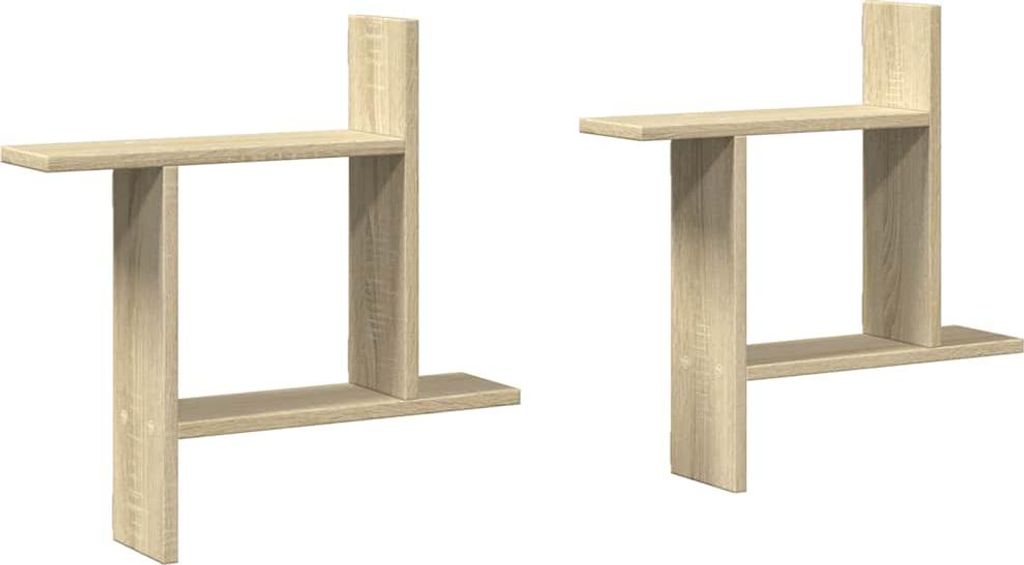 vidaXL Wandregale 2 Stk. Sonoma-Eiche 50x12x50 cm Produktbild 