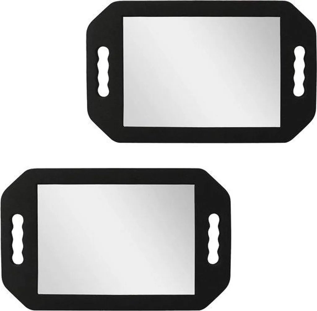 Miroirs de coiffeur noirs (lot de 2) avec poignées en mousse ergonomiques