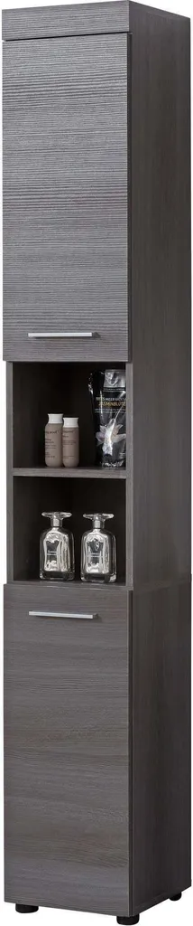 Armoire de toilette Rootz argent fumé avec étagères de 190 cm de haut
