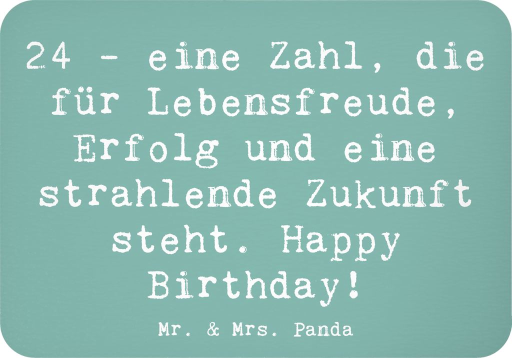 Mr. & Mrs. Panda magnet Spruch 24. Geburtstag - Meeresbrise - Geschenk, zettelhalter, Notizhalter, Lebensfreude, Happy Birthday, Geburtstagsgeschen...