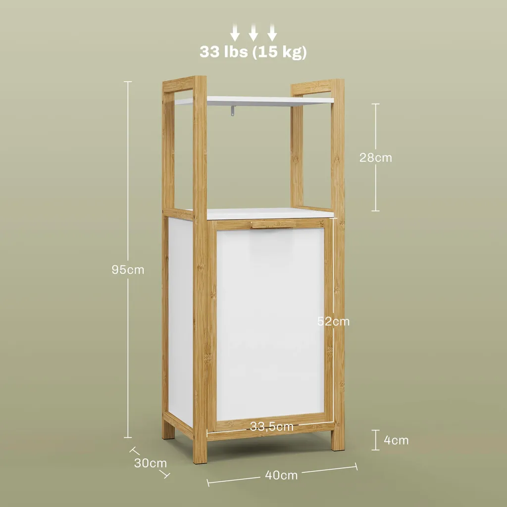 Rangement linge salle de bain en bambou : solution gain de place 40cm