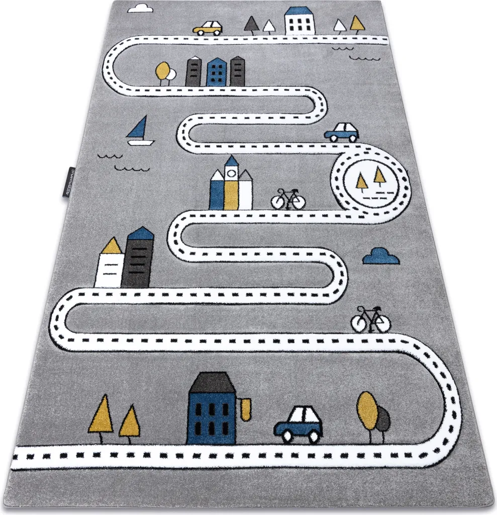 Tapis Petit Street Rue Gris 240x330 cm en Fibres Robustes et Douces