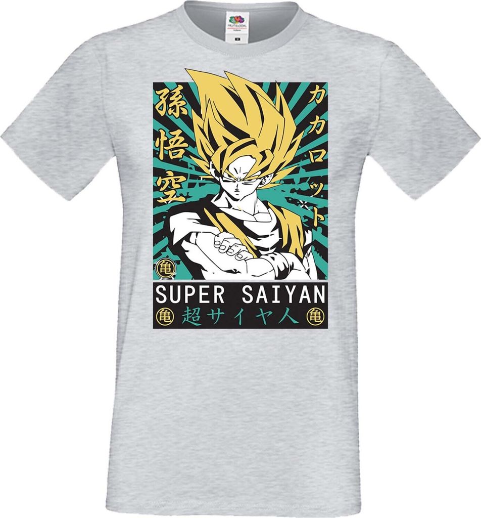 Herren T-Shirt Anime Manga Dragon Anime Manga Ball Z 15 Ssg, Man 3XL / Grau