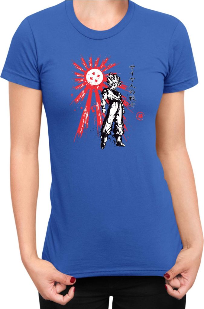Damen T-Shirt Dragon Anime Manga Ball Z Goku 34, Lady XL / Blau