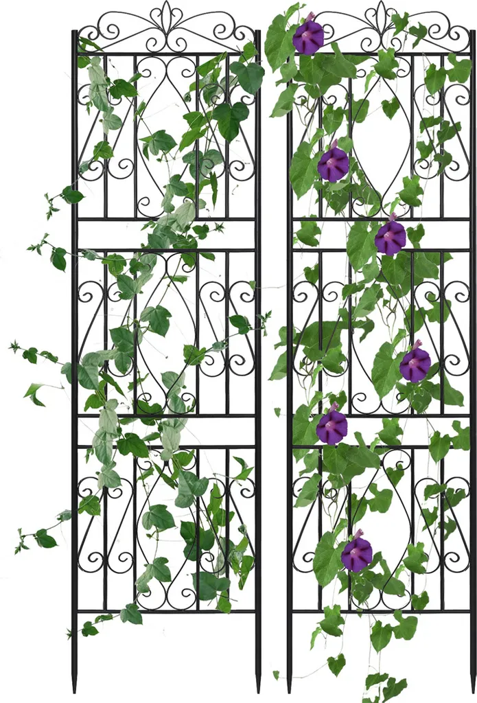 Support plante grimpante en métal inoxydable 182cm lot de 2 décoration