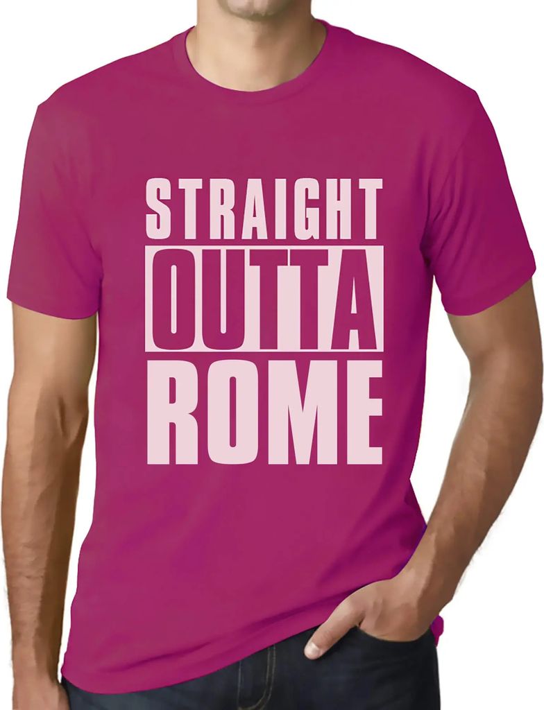 Herren Grafik T-Shirt Direkt aus Rom – Straight Outta Rome – Öko-Verantwortlich Vintage Jahrgang Kurzarm Lustige Druck Geburtstag Geschenk Mann