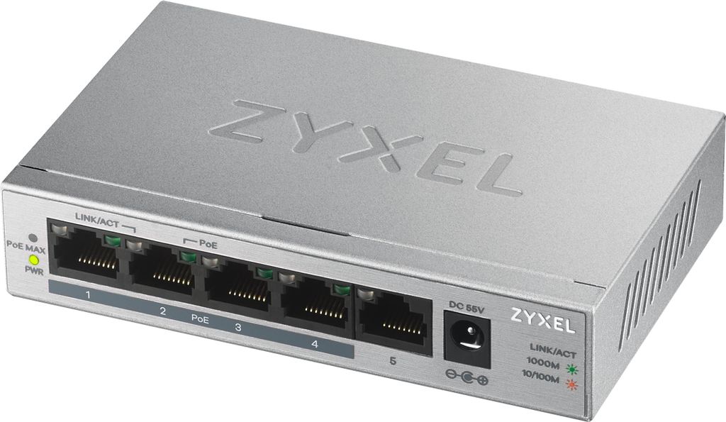 Zyxel GS1005HP Unmanaged Gigabit Ethernet (10/100/1000) Immagine del prodotto 