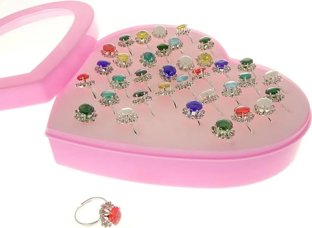 Anneau cœur pour anniversaire : Lot de 36 bagues pour invités et jeux