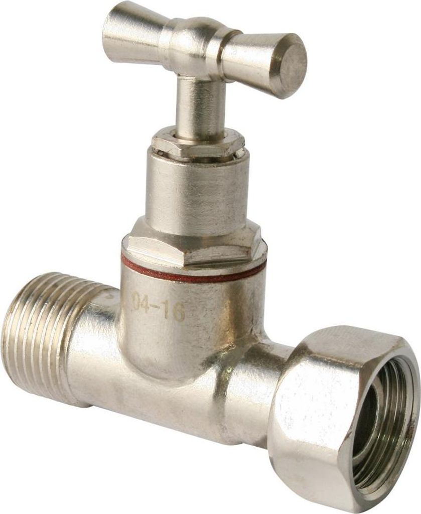 SOMATHERM FOR YOU – Gerader WC-Hahn mit Ausleger – Messing vernickelt – M12/17 – Drehmutter 12/17