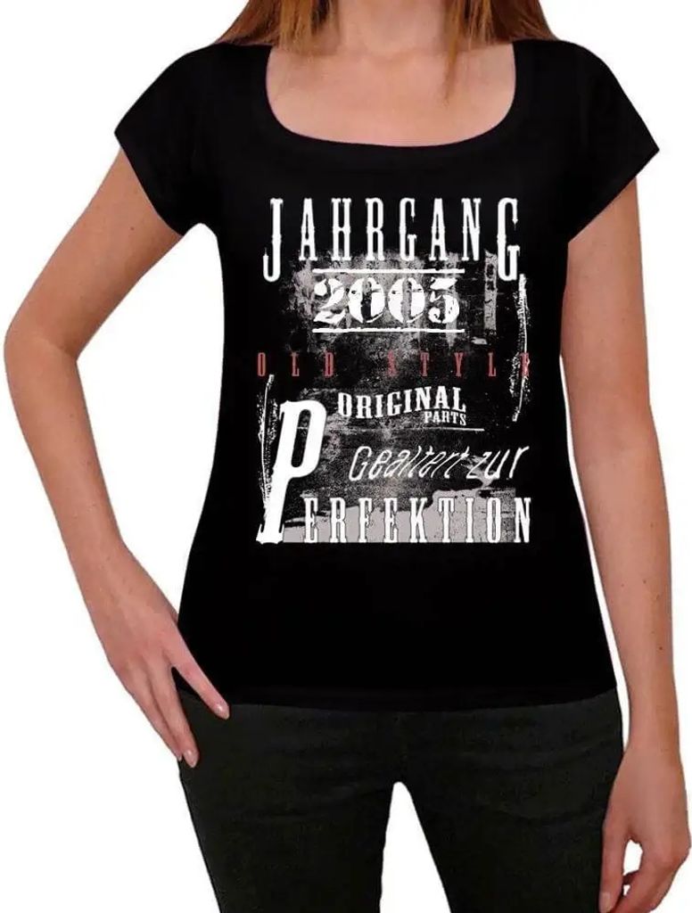 Damen Grafik T-Shirt Zur Perfektion gereift 2005 Geschenk 19. Geburtstag Jahrestag 19 Jahre Jubiläum 19 Jährige Frau Jahrgang 2005 Kurzarm Lustige