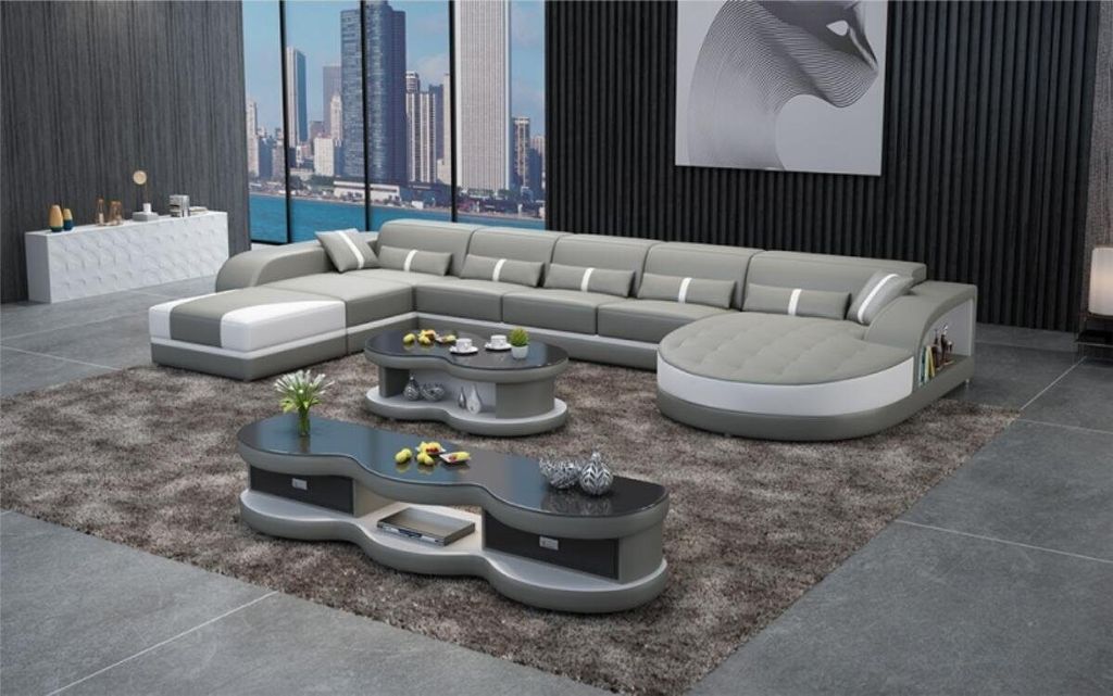 Wohnlandschaft Design Ecksofa U Form Leder